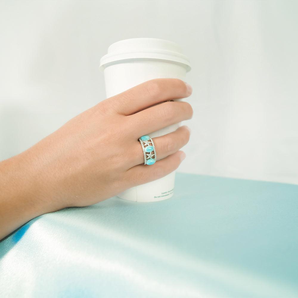 Larimar Sea Star Infinity Ring Ring Island by Koa Nani 