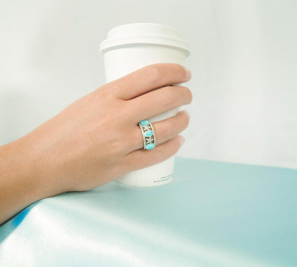 Larimar Sea Star Infinity Ring Ring Island by Koa Nani 