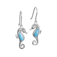 Larimar Seahorse Hook Earrings Earrings Island by Koa Nani 