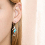 Larimar Seahorse Hook Earrings Earrings Island by Koa Nani 