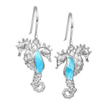 Larimar Seahorse Lovers Hook Earrings Earrings Island by Koa Nani 