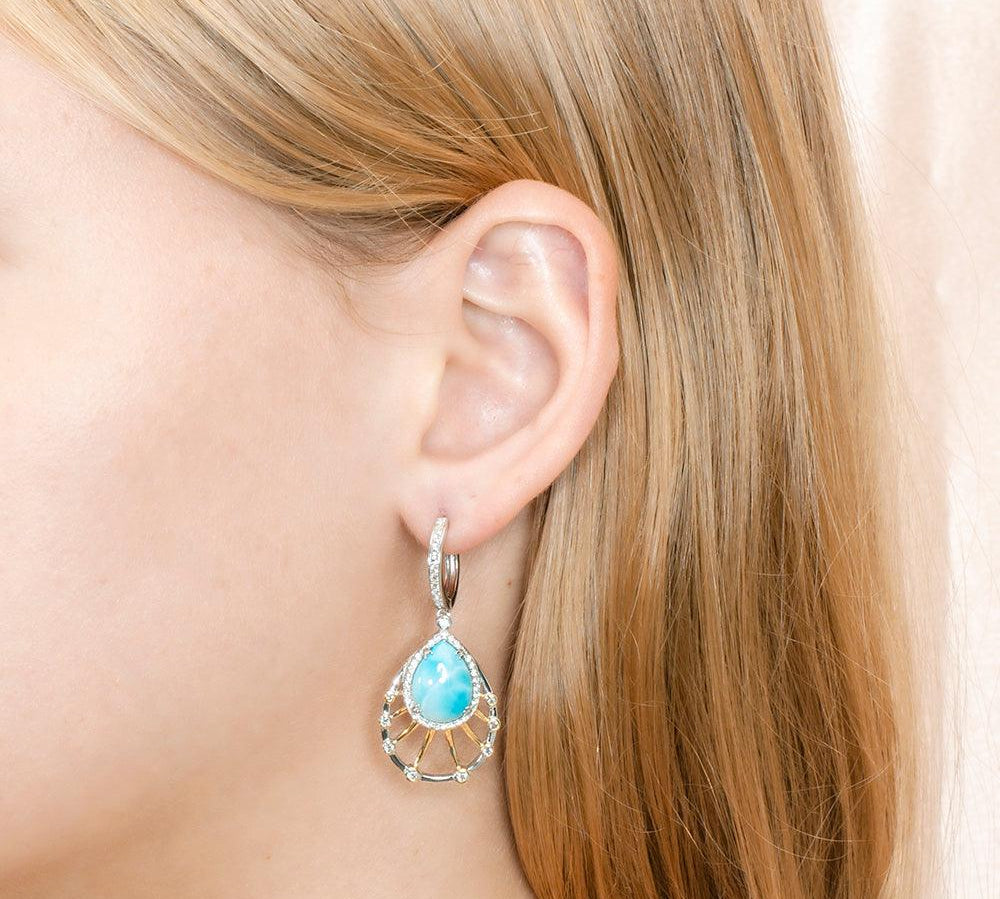 Larimar Solar Sun Rays Earrings Earrings Island by Koa Nani 