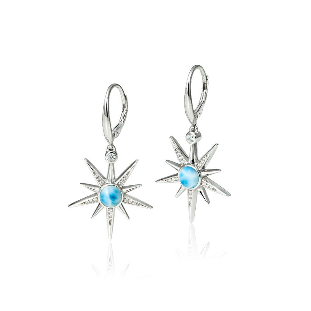Larimar Star Urchin Earrings Earrings Island by Koa Nani 