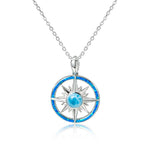 Larimar Starburst Compass Pendant with Opalite Pendant Island by Koa Nani Large 