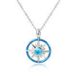 Larimar Starburst Compass Pendant with Opalite Pendant Island by Koa Nani Large 
