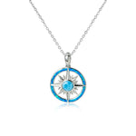Larimar Starburst Compass Pendant with Opalite Pendant Island by Koa Nani Small 