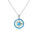 Larimar Starburst Compass Pendant with Opalite Pendant Island by Koa Nani Small 