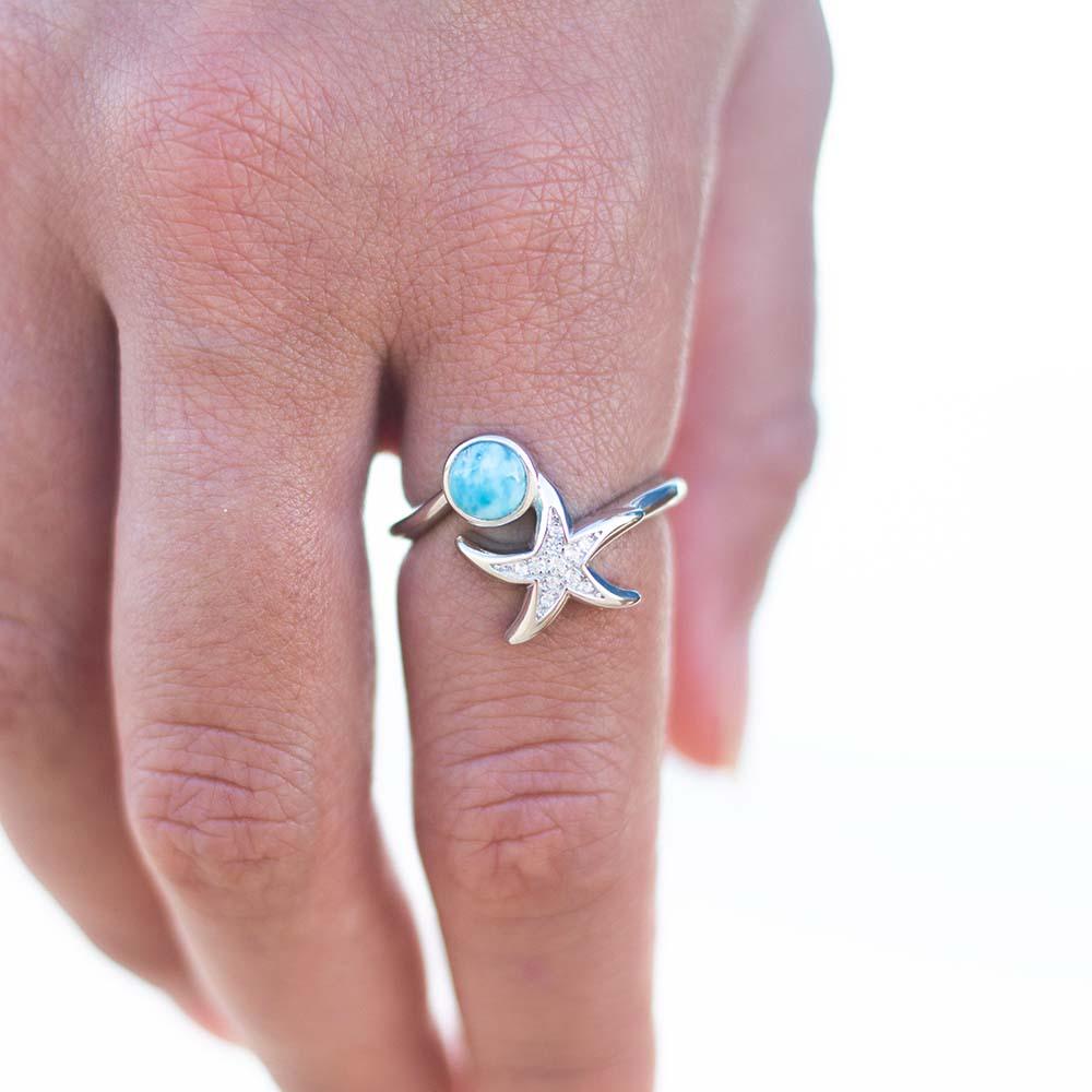 Larimar Starfish Ring Ring Island by Koa Nani 5.0 