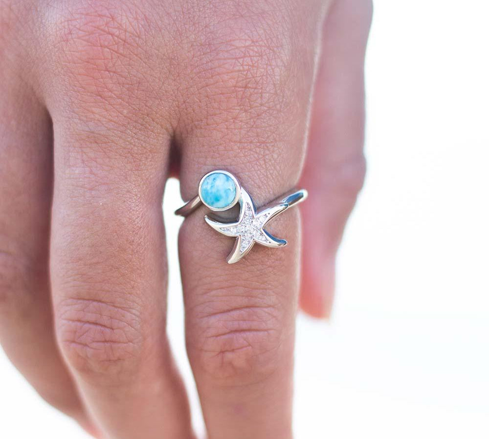 Larimar Starfish Ring Ring Island by Koa Nani 5.0 