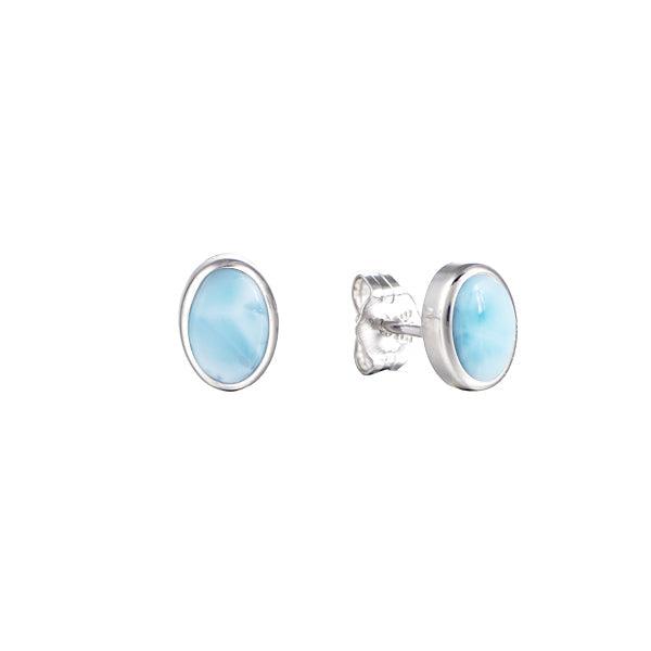 Larimar Statement Studs Earrings Earrings Island by Koa Nani 5mm