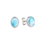 Larimar Statement Studs Earrings Earrings Island by Koa Nani 6mm