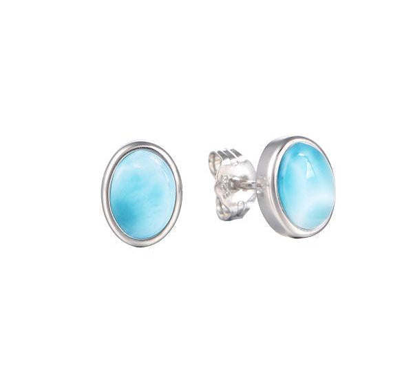 Larimar Statement Studs Earrings Earrings Island by Koa Nani 6mm