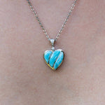 Larimar Striped Heart Pendant Pendant Island by Koa Nani 