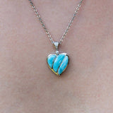 Larimar Striped Heart Pendant Pendant Island by Koa Nani 