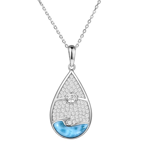 Larimar Sun and Wave Teardrop Pendant Pendant Island by Koa Nani 