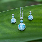 Larimar Sun, Earth and Moon Earrings Earrings Island by Koa Nani 