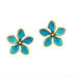 Larimar Sunrise Plumeria Earrings Earrings Island by Koa Nani 