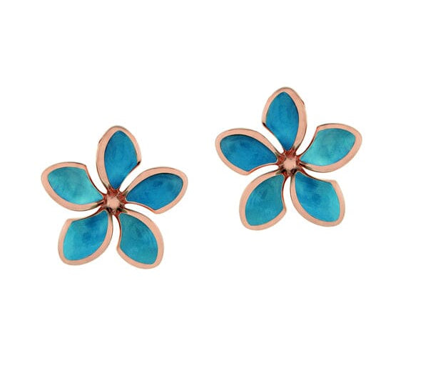 Larimar Sunrise Plumeria Earrings Earrings Island by Koa Nani 