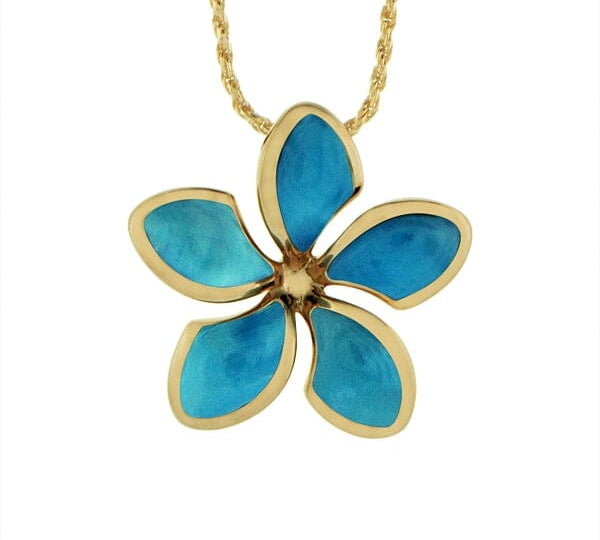 Larimar Sunrise Plumeria Pendant Pendant Island by Koa Nani 