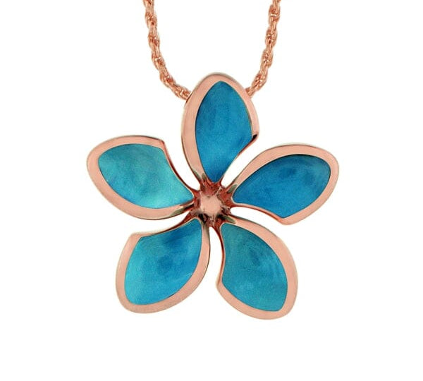 Larimar Sunrise Plumeria Pendant Pendant Island by Koa Nani 