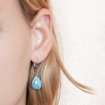 Larimar Teardrop Lever Back Earrings Earrings Island by Koa Nani 