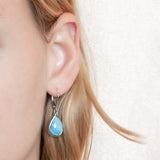 Larimar Teardrop Lever Back Earrings Earrings Island by Koa Nani 