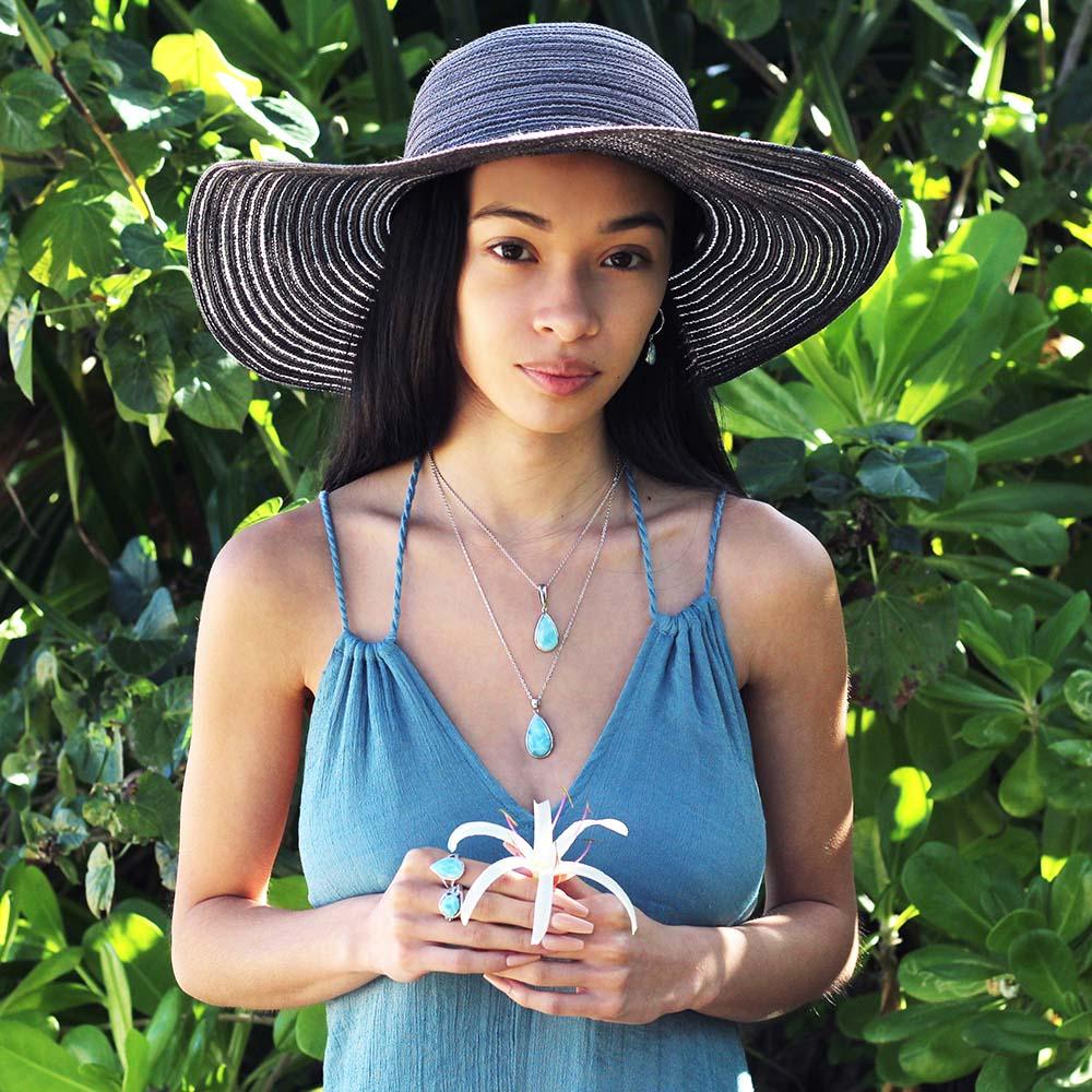 Larimar Teardrop Split Band Ring Ring Island by Koa Nani 