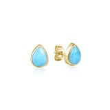Larimar Teardrop Stud Earrings Earrings Island by Koa Nani Small 