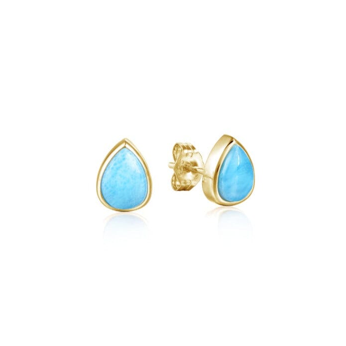 Larimar Teardrop Stud Earrings Earrings Island by Koa Nani Small 
