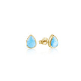 Larimar Teardrop Stud Earrings Earrings Island by Koa Nani 