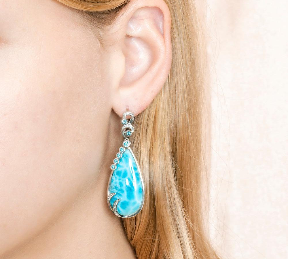 Larimar Tears of Joy Earrings Earrings Island by Koa Nani 