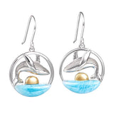 Larimar Two-Tone Humpback Whale Earrings Earrings Island by Koa Nani 