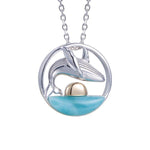Larimar Two-Tone Humpback Whale Pendant Pendant Island by Koa Nani 