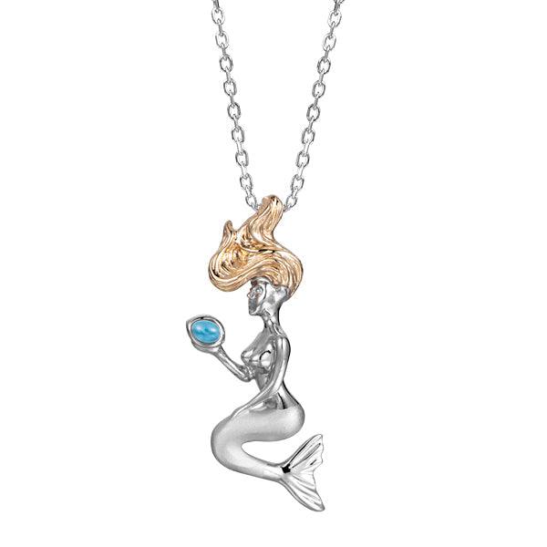 Larimar Two-Tone Wishing Mermaid Pendant Pendant Island by Koa Nani 