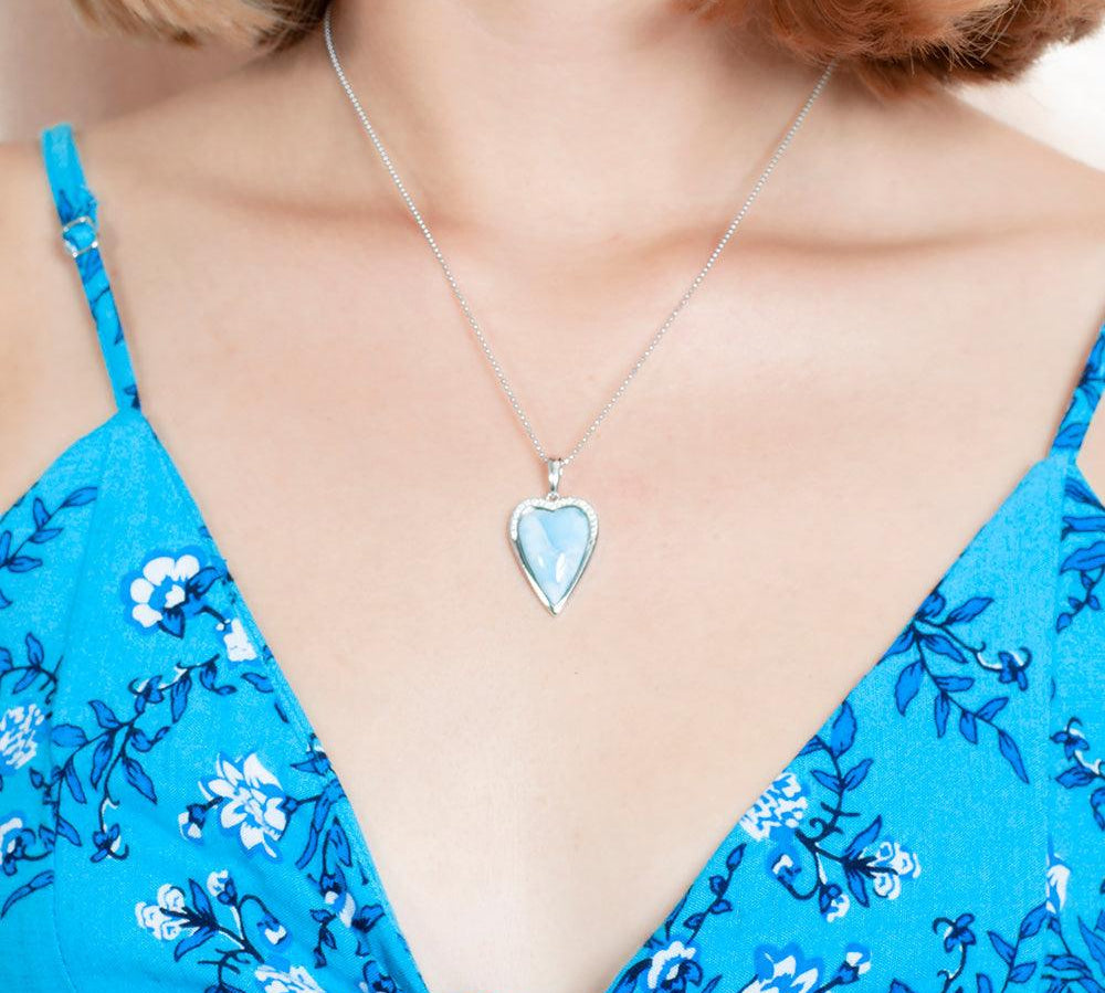 Larimar Victorian Heart Pendant Pendant Island by Koa Nani 