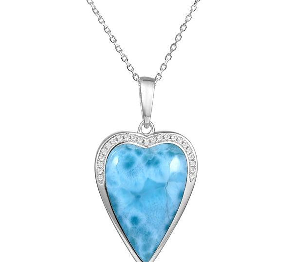 Larimar Victorian Heart Pendant Pendant Island by Koa Nani 