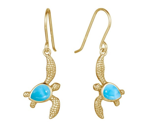 Larimar Waikiki Honu Earrings Earrings Island by Koa Nani 