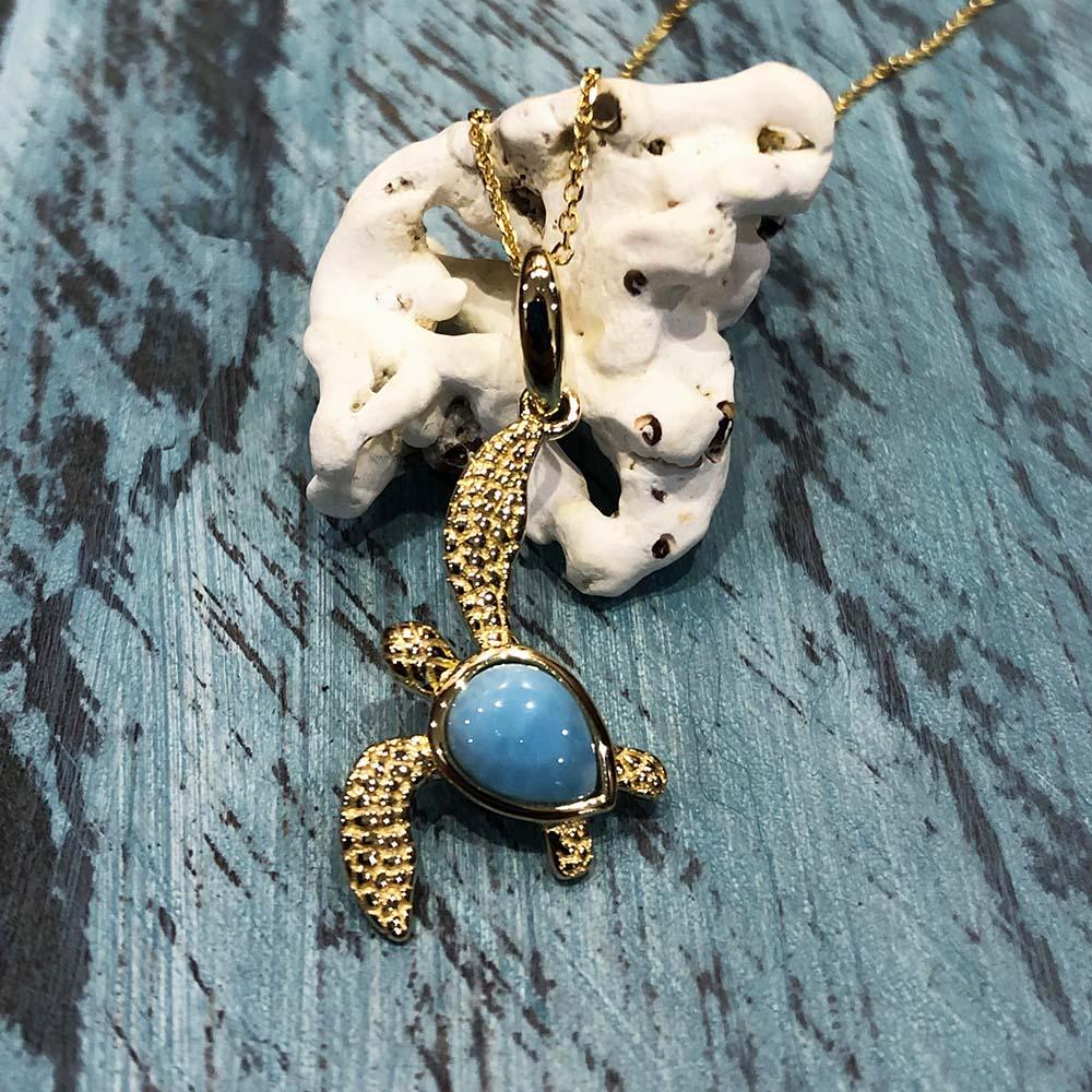 Larimar Waikiki Honu Pendant Pendant Island by Koa Nani 