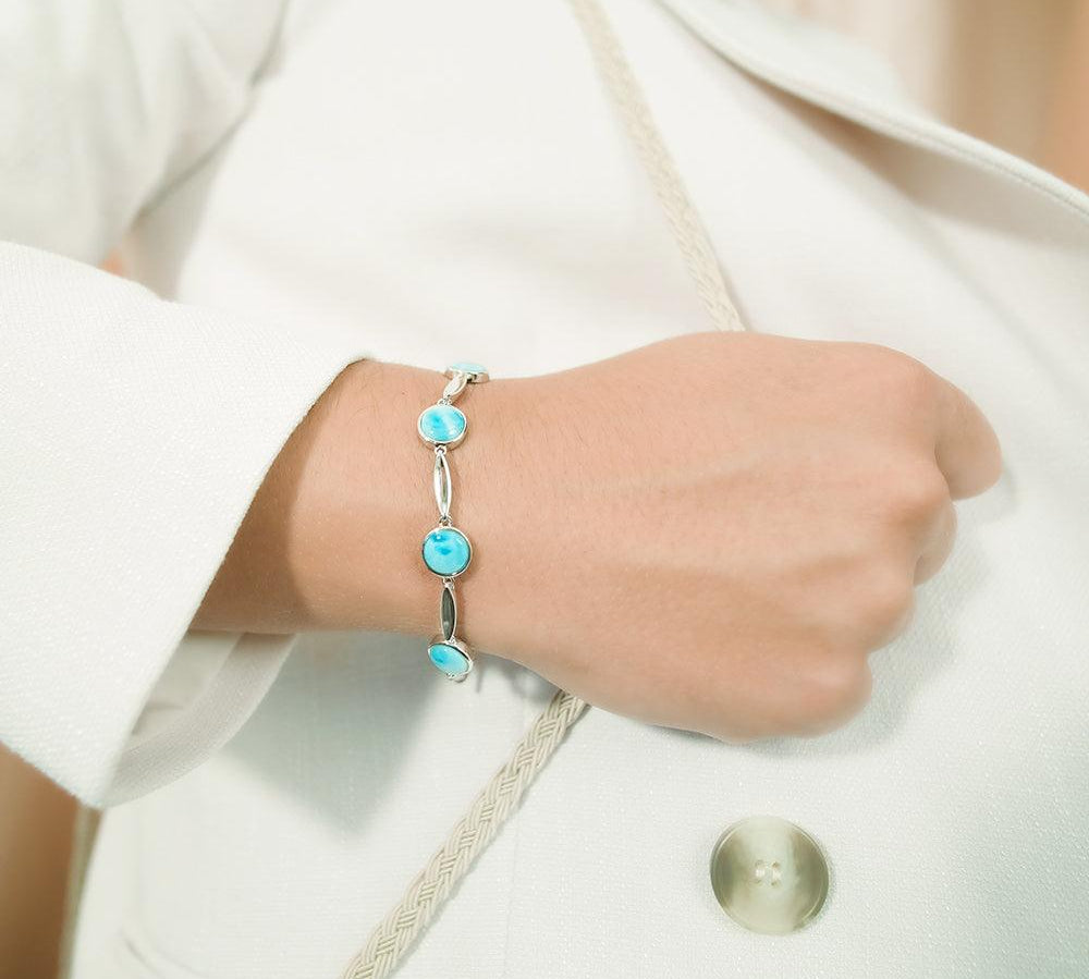 Larimar Water Drops Charm Bracelet Bracelet Island by Koa Nani 