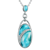Larimar Waterfall Oval Pendant Pendant Island by Koa Nani 