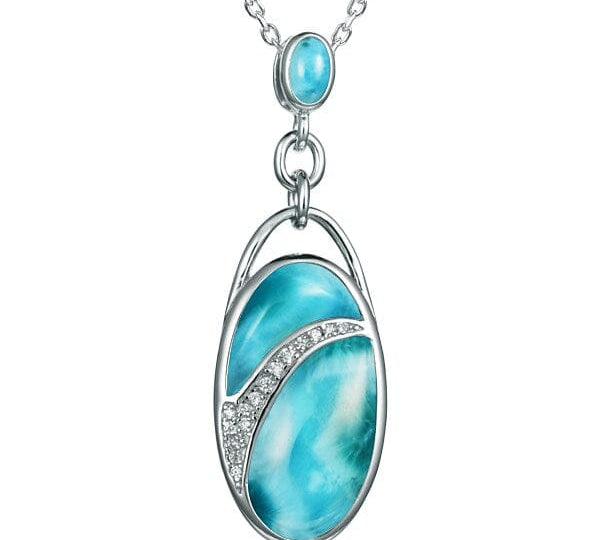 Larimar Waterfall Oval Pendant Pendant Island by Koa Nani 