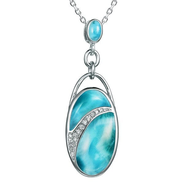 Larimar Waterfall Oval Pendant Pendant Island by Koa Nani 