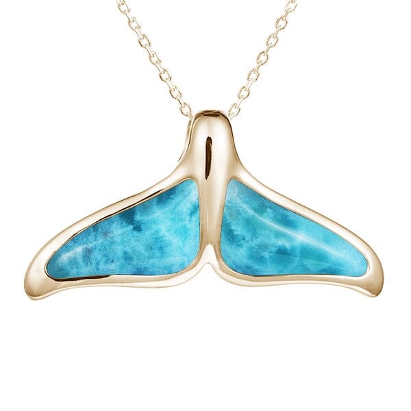 Larimar Whale Tail pendant Pendant Island by Koa Nani Large 