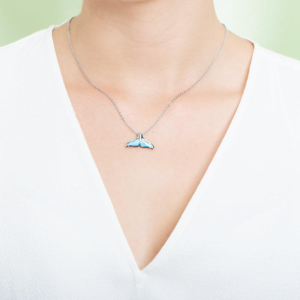 Larimar Whale Tail Pendant Pendant Island by Koa Nani Small 