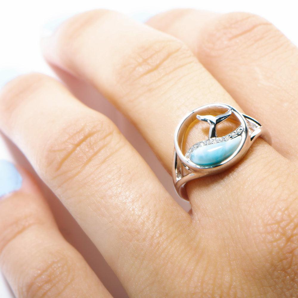 Larimar Whale Wave Ring Ring Island by Koa Nani 