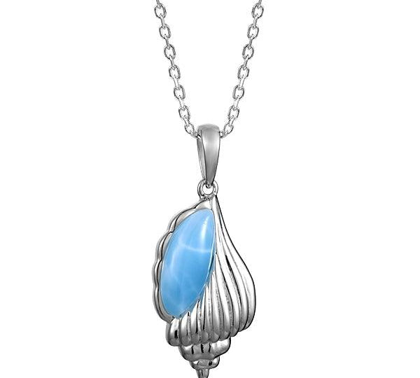 Larimar Whispering Shell Pendant Pendant Island by Koa Nani 