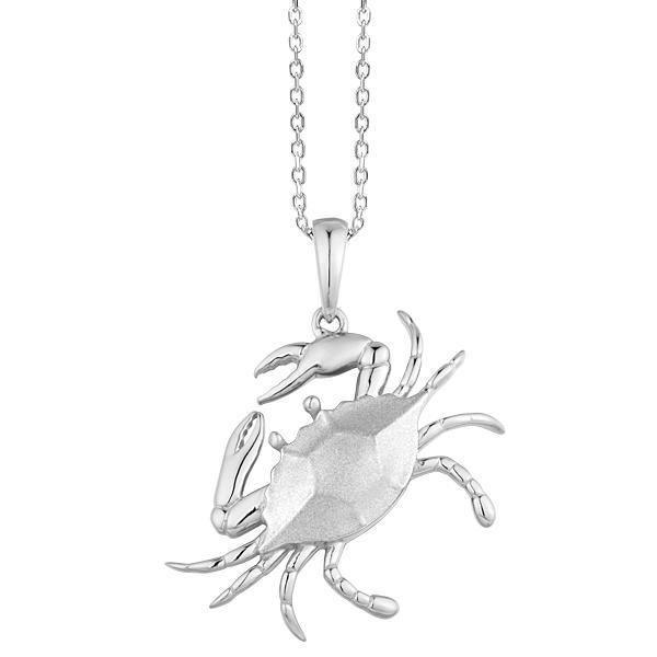 The picture shows a 925 sterling silver crab pendant.