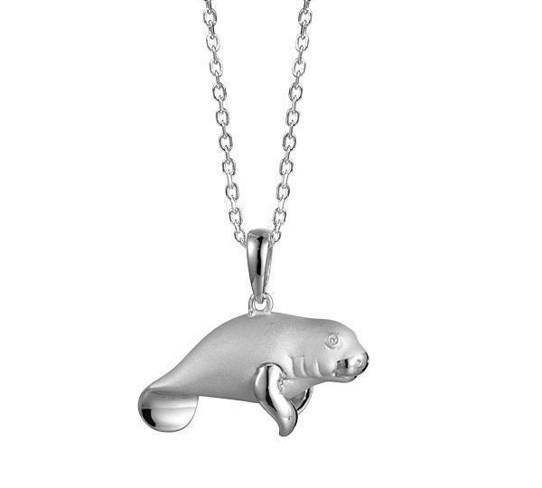 The picture shows a 925 sterling silver manatee pendant.