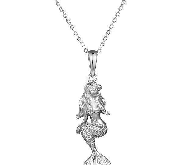 The picture shows a 925 sterling silver mermaid pendant.