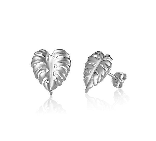 Monstera Stud Earrings Earrings Island by Koa Nani 